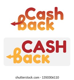 Vector of stylized smoothed font. Cashback on white background