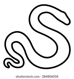 Vector Stylized Snake Illustration Isolated On White Background