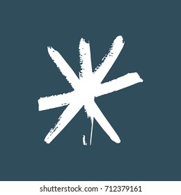 Vector stylized snowflake. Picture, label, print for clothes and other, element for design.