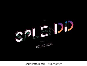 Vector of stylized splendid alphabet and font