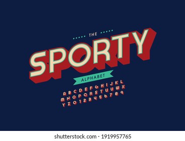 Vector of stylized sporty alphabet and font