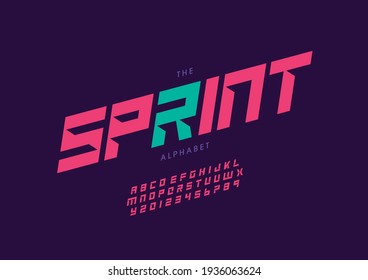 Vector of stylized sprint alphabet and font