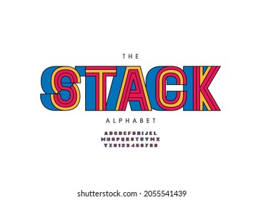 Vector of stylized stack alphabet and font
