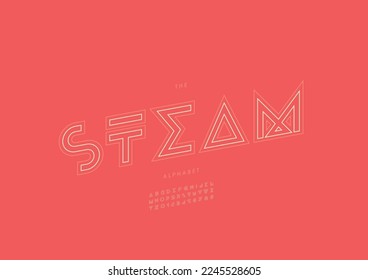Vector of stylized steam alphabet and font