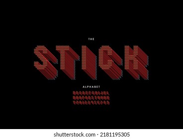 Vector of stylized stick alphabet and font