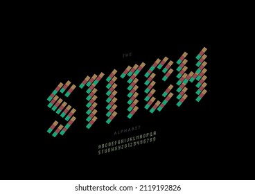 Vector of stylized stitch alphabet and font