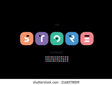 Vector of stylized store alphabet and font