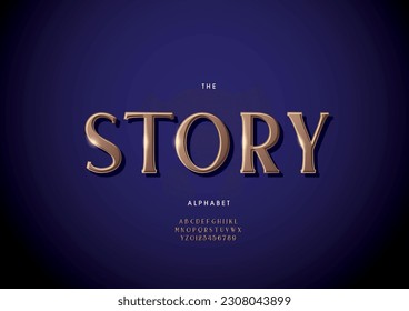Vector of stylized story font and alphabet