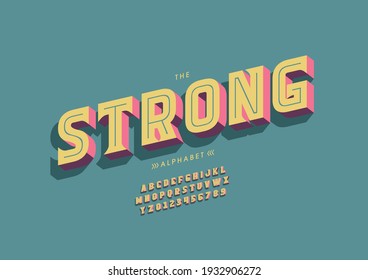 Vector of stylized strong alphabet and font