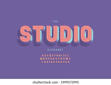 Vector of stylized studio alphabet and font
