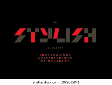 Vector of stylized stylish alphabet and font
