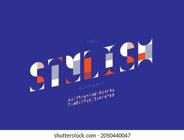 Vector of stylized stylish alphabet and font