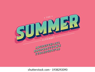 Vector of stylized summer alphabet and font