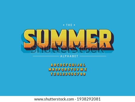 Vector of stylized summer alphabet and font