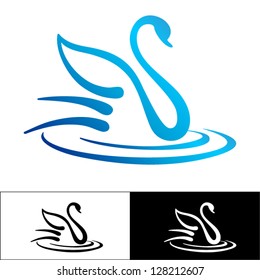 Vector stylized swan