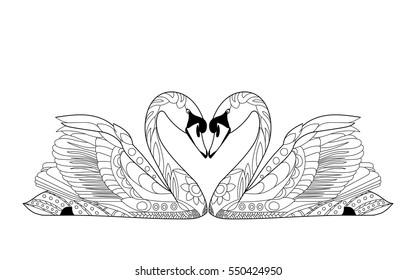 Vector Stylized Swans in love.