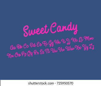 Vector Of Stylized Sweet Candy Font And Alphabet