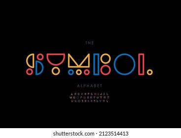 Vector del alfabeto y fuente de símbolos estilizados