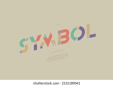 Vector of stylized symbol alphabet and font