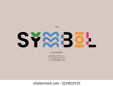 Vector of stylized symbol alphabet and font