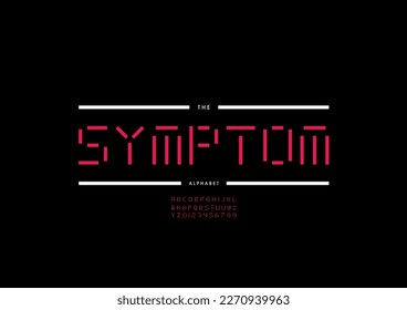 Vector of stylized symptom alphabet and font