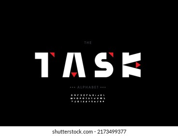 Vector of stylized task alphabet and font