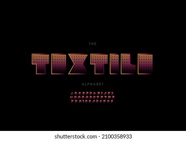 Vector of stylized textile alphabet and font