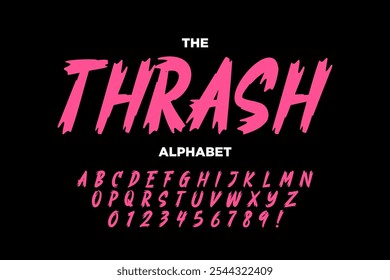 Vector of stylized thrash alphabet and font