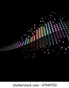 Vector stylized tiles isolated against black.