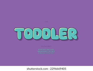 Vector of stylized toddler font and alphabet