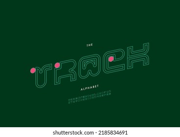 Vector of stylized track alphabet and font