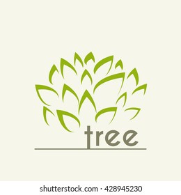 Vector stylized tree logo - icon symbol sign