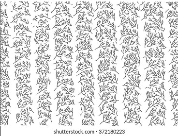Vector. Stylized tree, Silhouettes of trees , seamless texture with trees