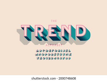Vector of stylized trend alphabet and font