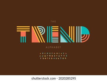 Vector of stylized trend alphabet and font