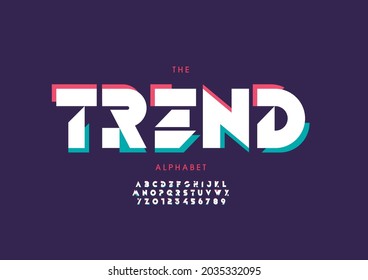 Vector of stylized trend alphabet and font