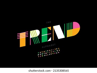 Vector of stylized trend alphabet and font