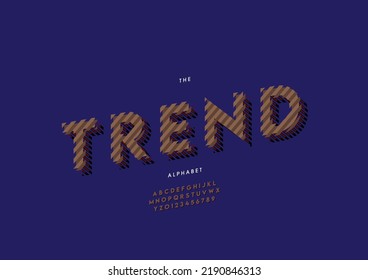 Vector of stylized trend alphabet and font