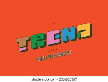 Vector of stylized trend alphabet and font