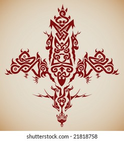 VECTOR Stylized tribal Celtic inspired cross / tattoo.