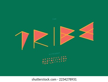 Vektorgrafik von stylisiertem Stammalphabet und Schrift