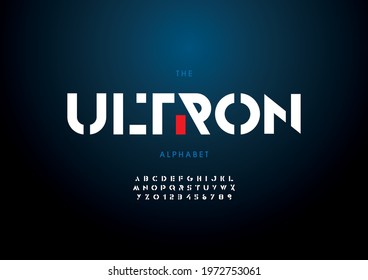 Vector Of Stylized Ultron Alphabet And Font