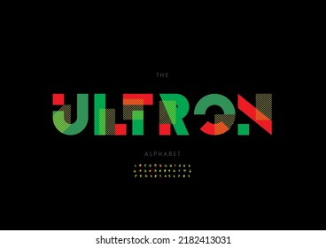 Vector Of Stylized Ultron Alphabet And Font