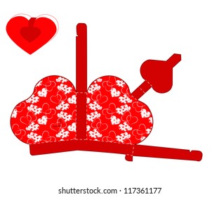 vector stylized Valentines day box with heart blank template