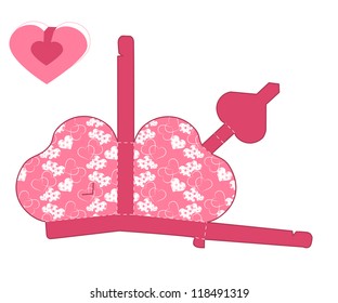 Vektor stilisierte Valentinstag Box mit Herz leere Vorlage