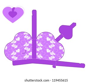 vector stylized Valentines day box with heart blank template