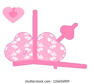 vector stylized Valentines day box with heart blank template
