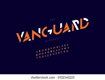 Vector of stylized vanguard alphabet and font