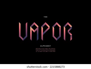Vector of stylized vapor alphabet and font