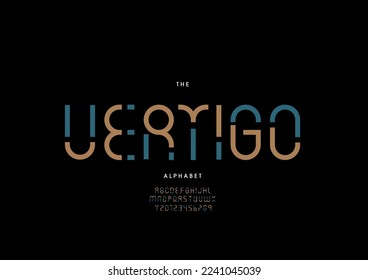 Vector of stylized vertigo alphabet and font